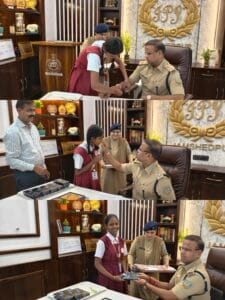 रक्षाबंधन के पावन अवसर पर छात्राओं ने वरीय पुलिस अधीक्षक को बांधी राखी, व्यक्त किया स्नेह एवं सम्मान…..