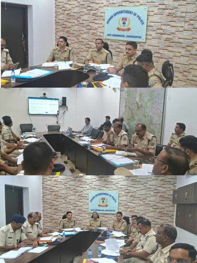 वरीय पुलिस अधीक्षक, पूर्वी सिंहभूम, जमशेदपुर की अध्यक्षता में लंबित कांडों के निष्पादन को लेकर समीक्षात्मक बैठक आयोजित…..